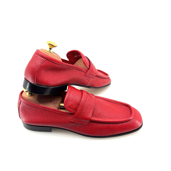 C Collection Deerskin Penny Loafer - Red