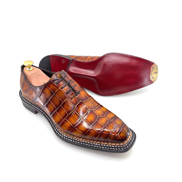 Maurice Presidente Custom Made Alligator Oxford - Cognac