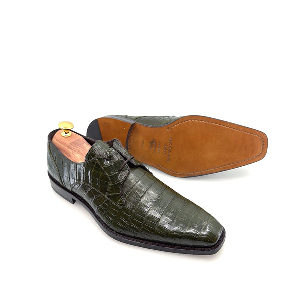 Mezlan Anderson Crocodile Oxford - Olive
