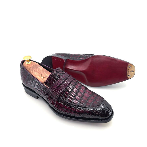 Maurice Custom Made Mirage Alligator Loafer - Dark Purple