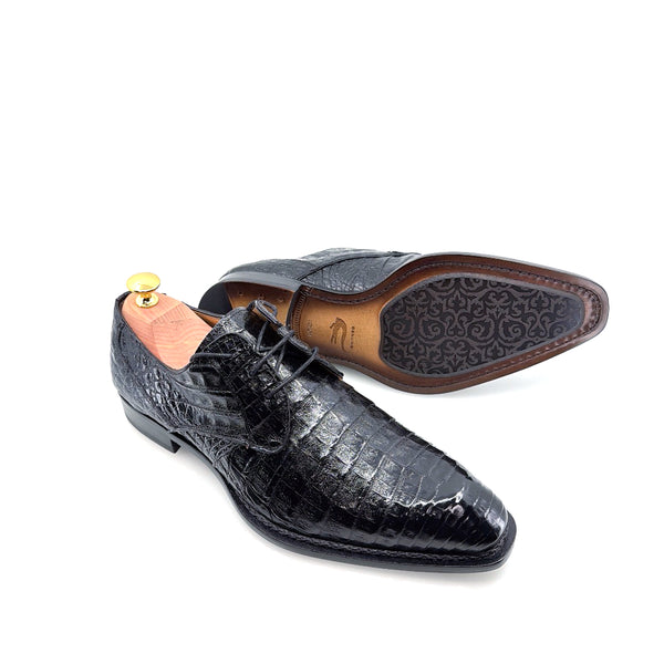 Mezlan "Cratos" Crocodile Derby Black