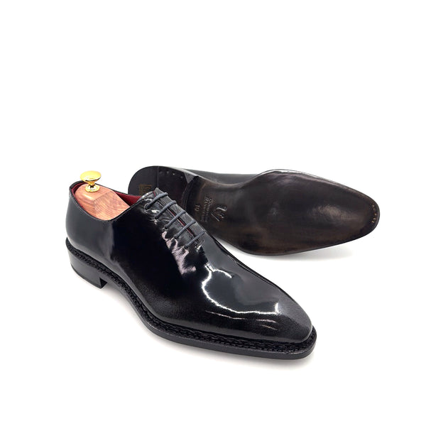 Ugo Vasare Jason Wholecut Patent  Calfskin Oxford - Charcoal Grey