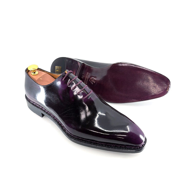 Ugo Vasare Jason Wholecut Patent Calfskin Oxford - Purple
