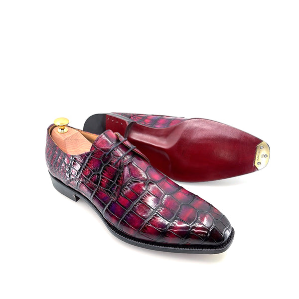 Maurice Baron Alligator Oxford - Purple/Burgundy