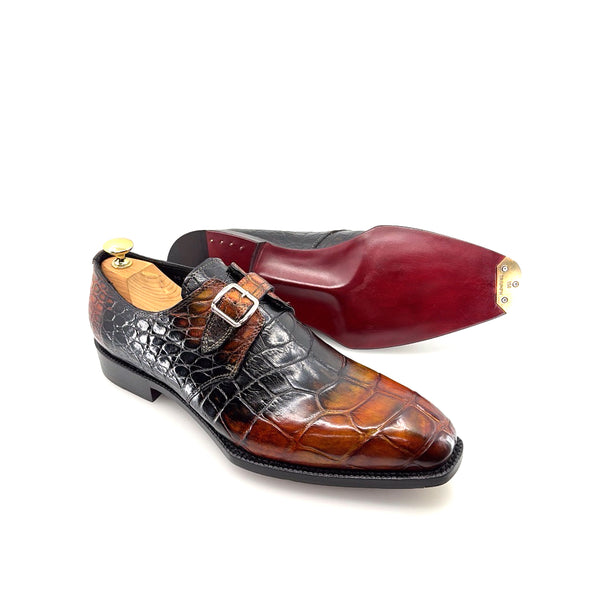 Maurice Custom Rodeo Alligator Shoe - Black/Tan