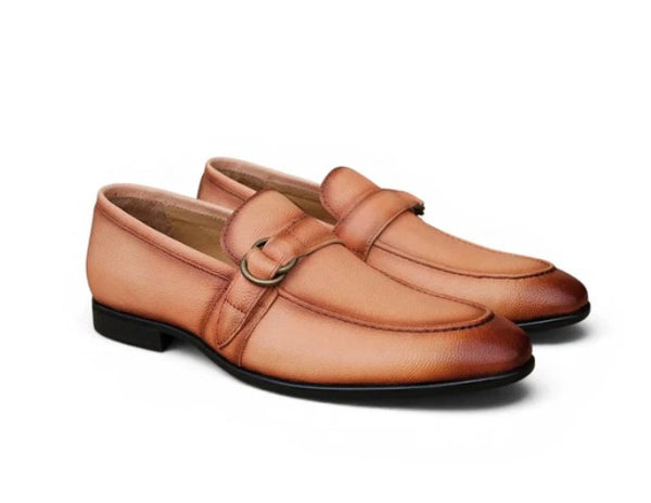 Carrucci Double D Leather Loafer - Peach