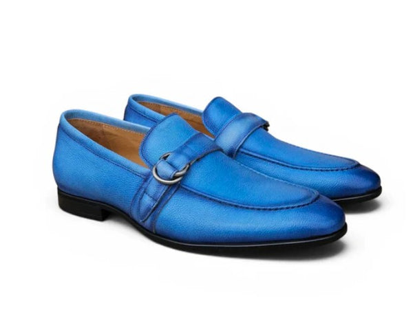 Carrucci Double D Leather Loafer - Sky/Blue