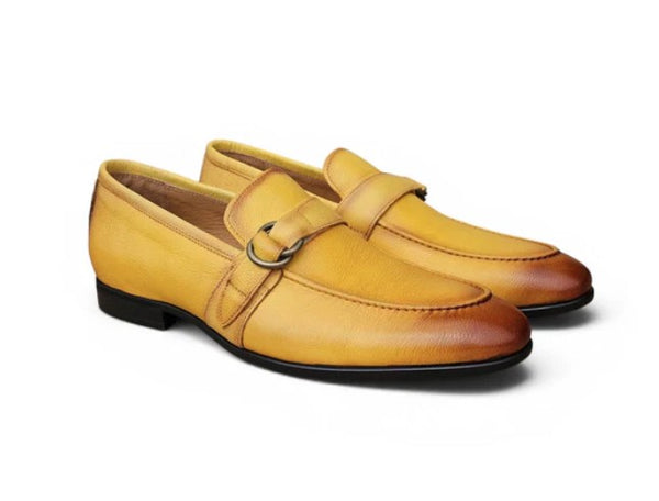 Carrucci Double D Leather Loafer - Yellow