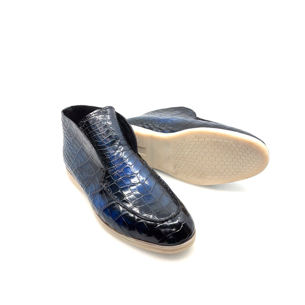 Maurice Nashville Custom Made Alligator Shoe - Navy