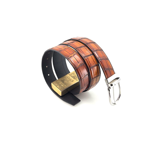 Maurice Custom Alligator Belt - Camel