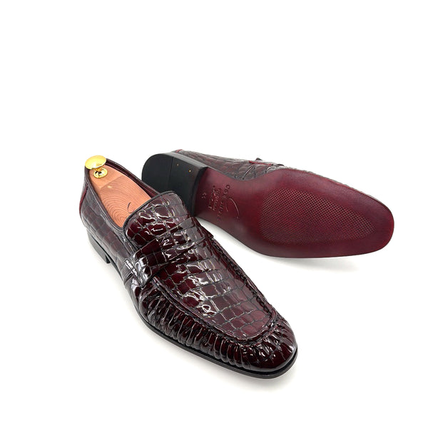 C Collection Leather Loafer - Burgundy