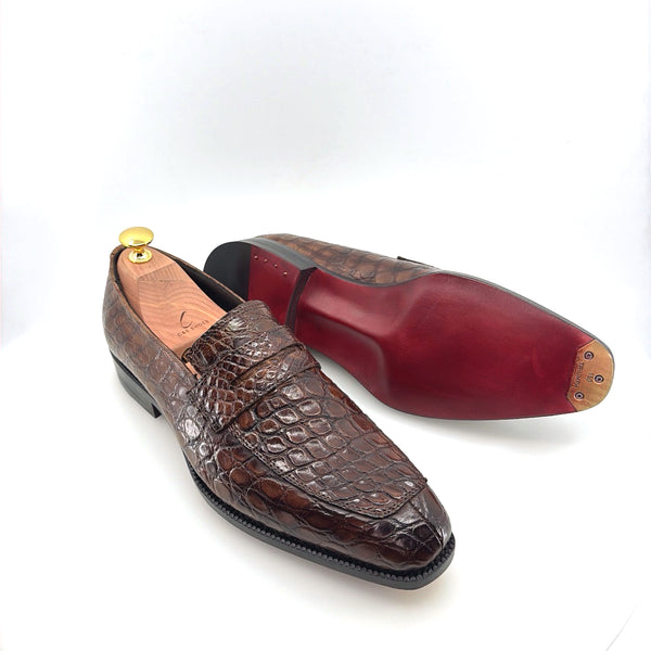 Maurice Custom Made Mirage Alligator Loafer - Brown