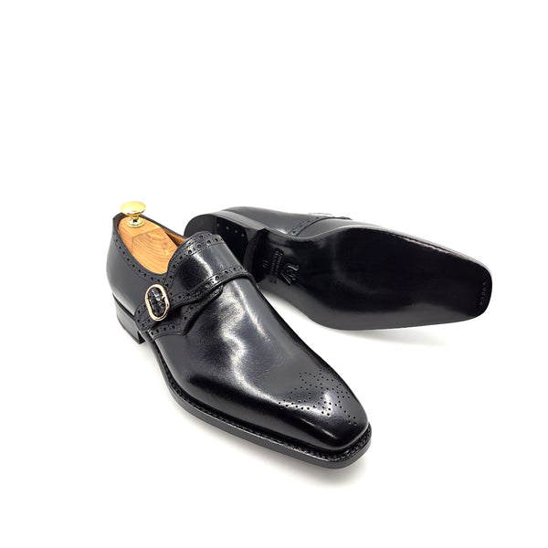 Ugo Vasare Monkstrap Calfskin Shoe - Black