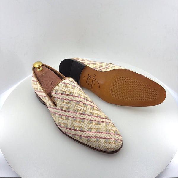 C Collection Printed Leather Loafer - Beige