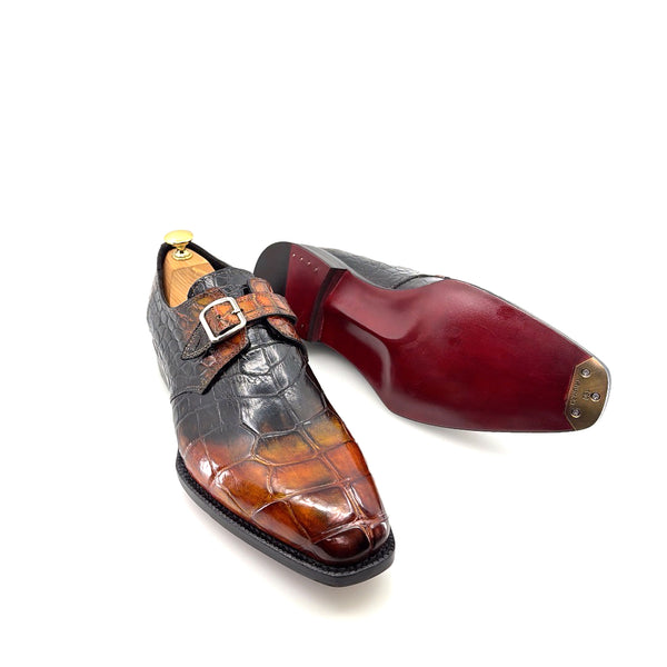 Maurice Custom Rodeo Alligator Shoe - Black/Tan