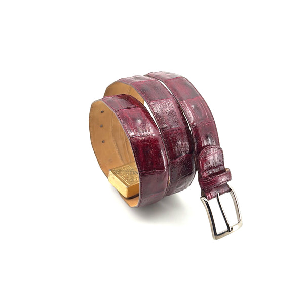 Maurice Custom Alligator Belt - Burgundy