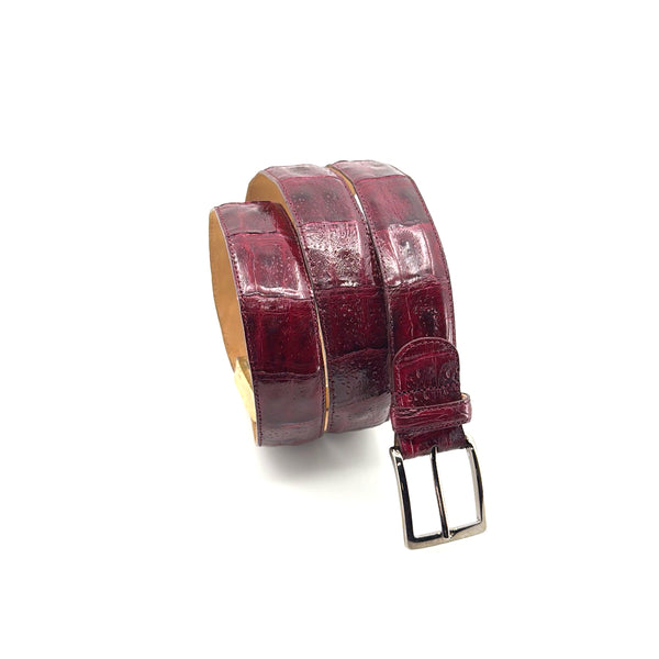 Maurice Custom Alligator Belt - Burgundy