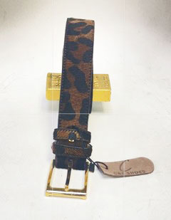 Style: C Collection Leopard Printed Pony Hair Belt Brown