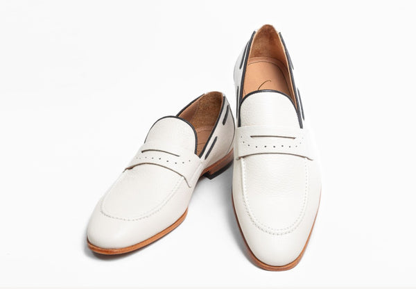 Style: C Collection Deerskin Belt Bone/Black