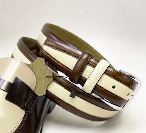 Style: C Collection Leather Belt Brown/Beige