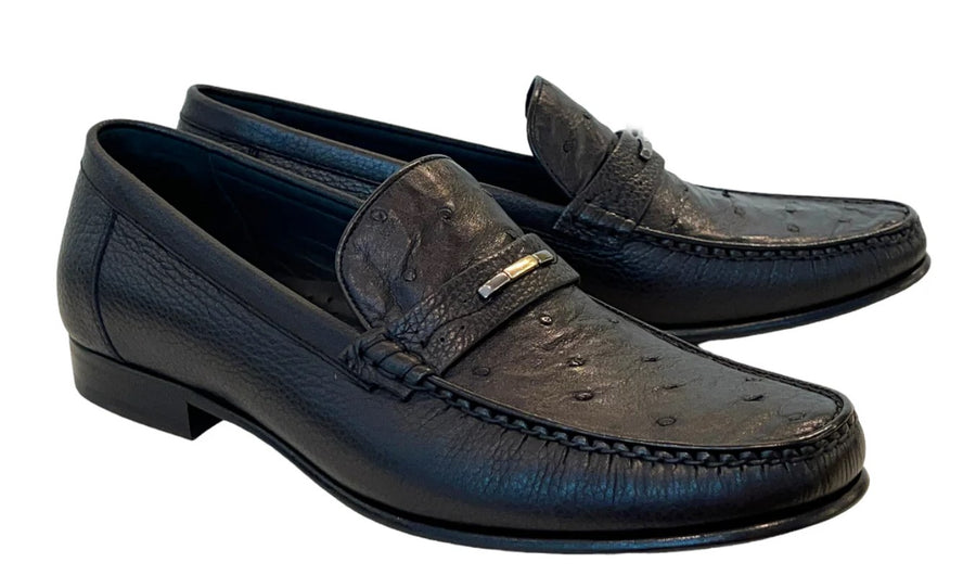 Corrente Style 3898 Ostrich Loafer Black