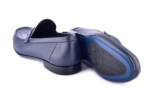 Corrente Style 3898 Ostrich Loafer Blue