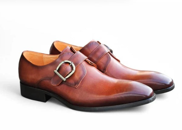 Calfskin Monkstrap Rust/Tan