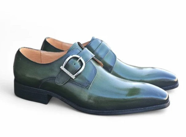 Calfskin Monkstrap Olive C&E Fashions Calfskin Monkstrap Olive C&E Fashions