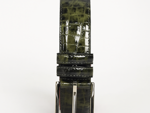 C Collectioin Green Embossed Croco Belt in Green