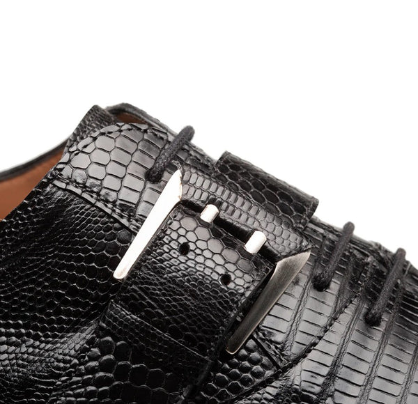 "Omero" Lizard Monk/Oxford Black