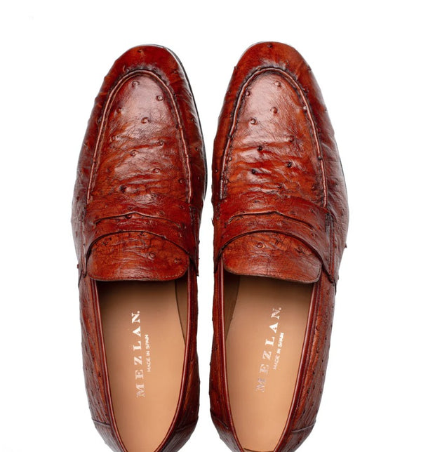"Nogales" Ostrich Loafer Brandy
