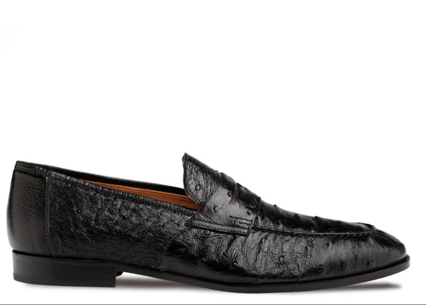 "Nogales" Ostrich Loafer Black
