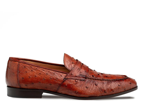 "Nogales" Ostrich Loafer Brandy