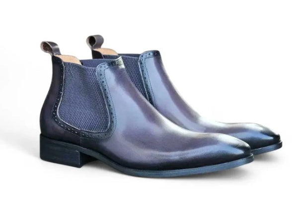 Burnished Calfskin Slip-On Boot Grey