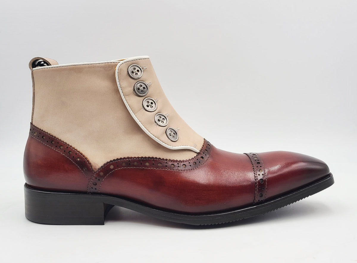 C&E Shoes Leather & Suede Boot - Whiskey/Bone – C&E Fashions
