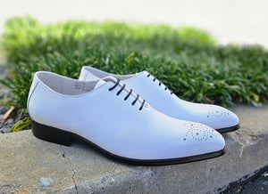 Calfskin Lace-Up Oxford White