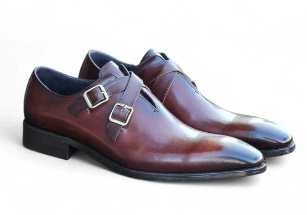 Calfskin Cross Strap Loafer Chestnut