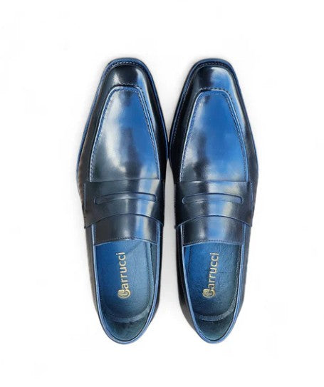 Patina Calfskin Slip-On Penny Loafer Black