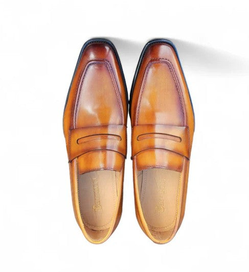 Patina Calfskin Slip-On Penny Loafer Cognac