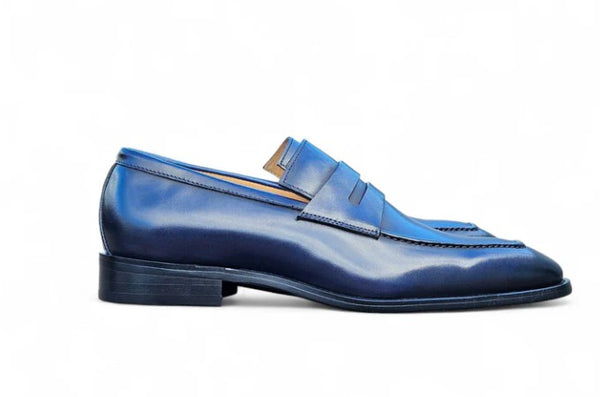 Patina Calfskin Slip-On Penny Loafer Navy