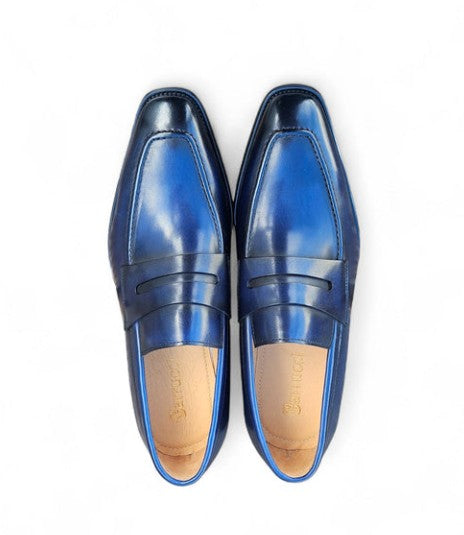 Patina Calfskin Slip-On Penny Loafer Navy
