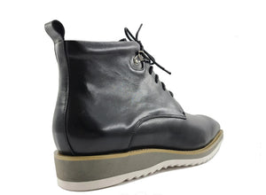 Burnished Calfskin Lace-Up Boot Grey