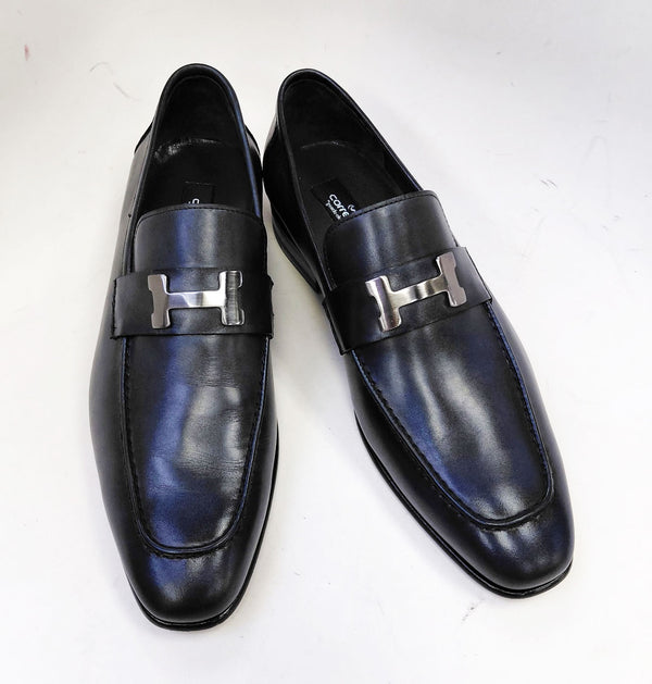 Corrente Burnished Calfskin Loafer Navy