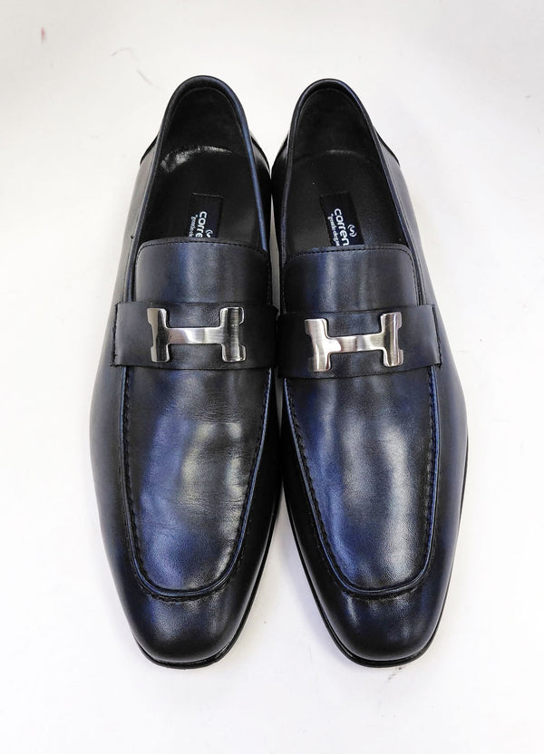 Corrente Burnished Calfskin Loafer Navy