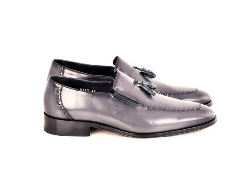 Corrente Lux Leather Tassel Loafer - Grey