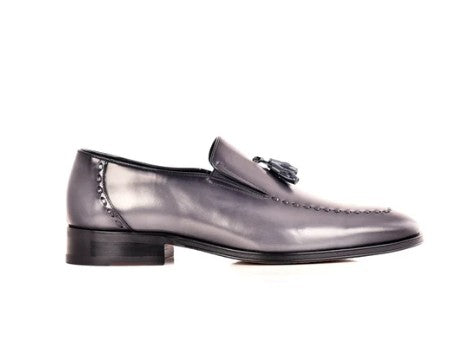 Corrente Lux Leather Tassel Loafer - Grey