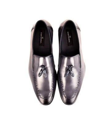 Corrente Lux Leather Tassel Loafer - Grey