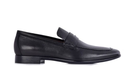 Corrente Grain Leather Penny Loafer - Black