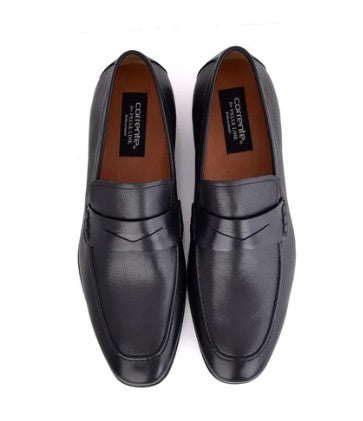 Corrente Grain Leather Penny Loafer - Black