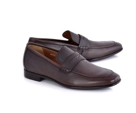 Corrente Grain Leather Penny Loafer - Brown